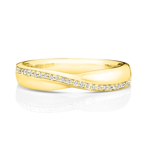4 Prong Round Yellow Gold Bolded Eternity Diamond Rings