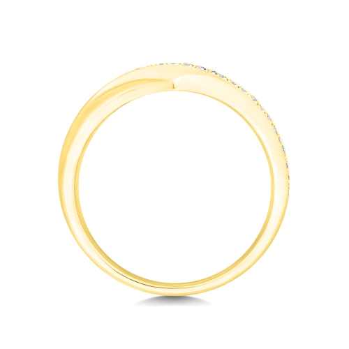 4 Prong Round Yellow Gold Bolded Eternity Diamond Rings