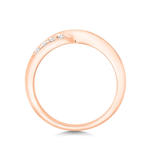 4 Prong Round Rose Gold Crossover Eternity Engagement Rings