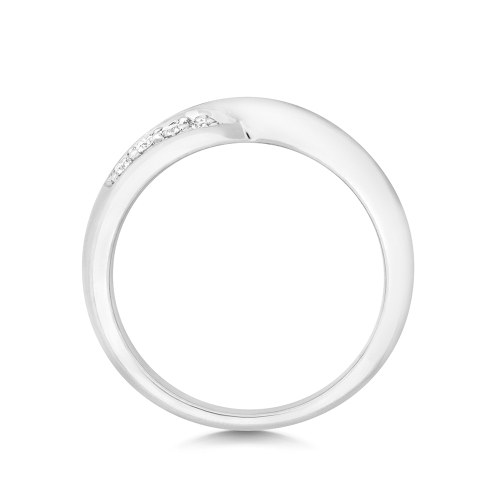 4 Prong Round Crossover Half Eternity Engagement Rings