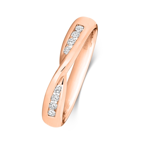 4 Prong Round Rose Gold Everlasting love with over Eternity Diamond Rings