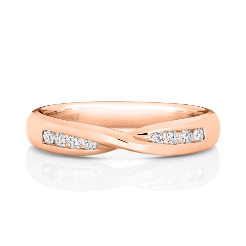 4 Prong Round Rose Gold Everlasting love with over Eternity Diamond Rings