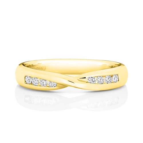 4 Prong Round Yellow Gold Everlasting love with over Eternity Diamond Rings