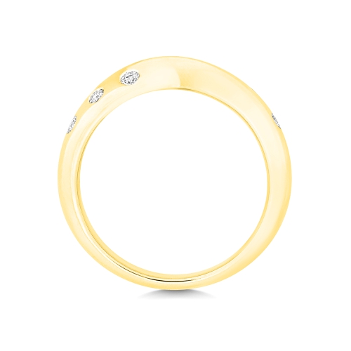 Bezel Setting Round Yellow Gold Crossover Eternity Engagement Rings