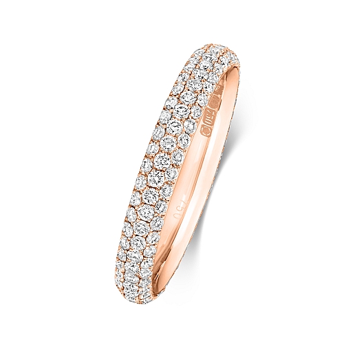 4 Prong Round Rose Gold Aura Eternity Diamond Rings