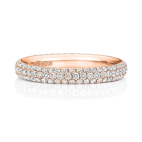 4 Prong Round Rose Gold Aura Eternity Diamond Rings
