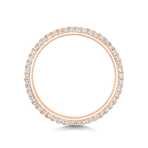 4 Prong Round Rose Gold Aura Eternity Diamond Rings