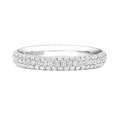 4 Prong Round Aura Moissanite Eternity Diamond Rings