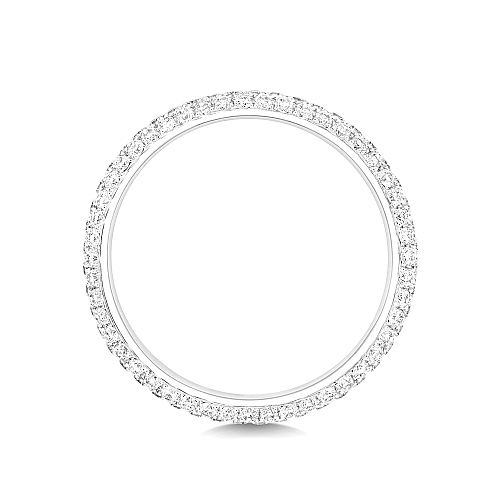 4 Prong Round Aura Moissanite Eternity Diamond Rings