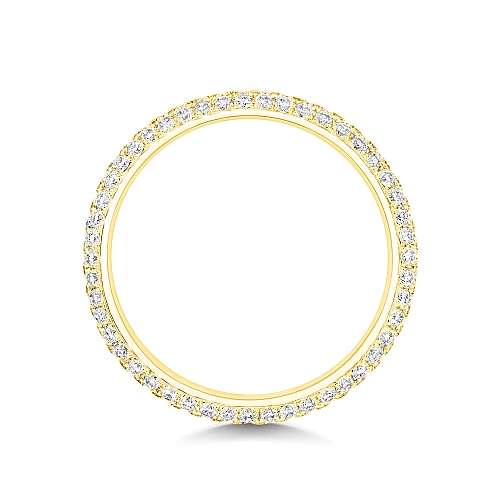 4 Prong Round Yellow Gold Aura Eternity Diamond Rings