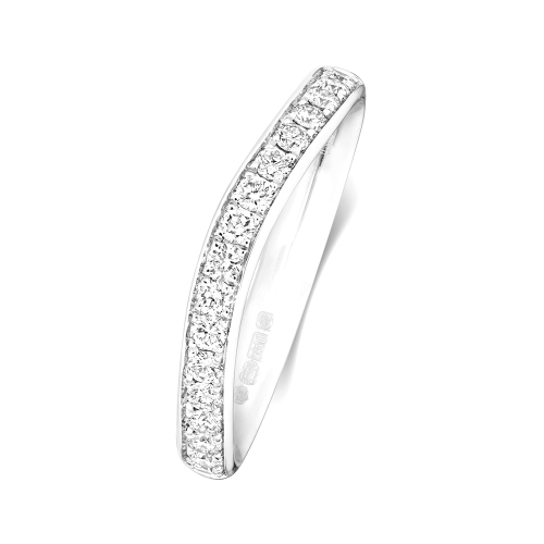 Pave Setting Round Wave Moissanite Eternity Diamond Rings