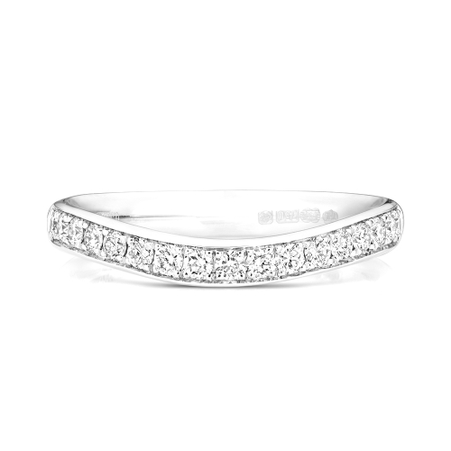 Pave Setting Round Wave Moissanite Eternity Diamond Rings