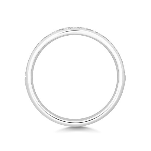 Pave Setting Round Wave Moissanite Eternity Diamond Rings