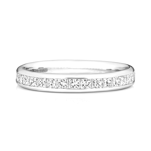 Channel Setting Princess Radiantiquehalf Half Eternity Engagement Rings