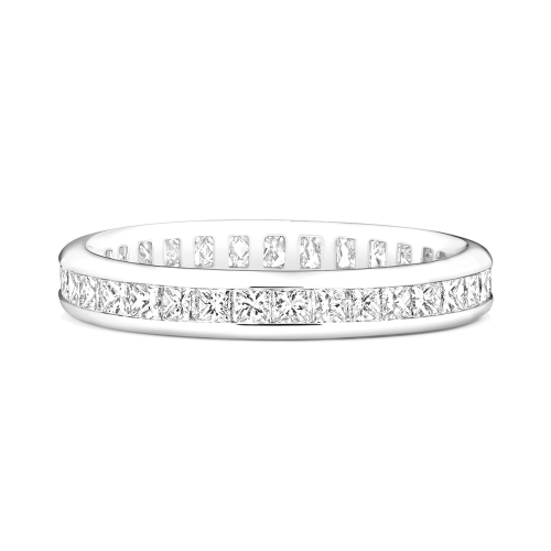 Channel Setting Princess Sevenradiance Full Eternity Engagement Rings