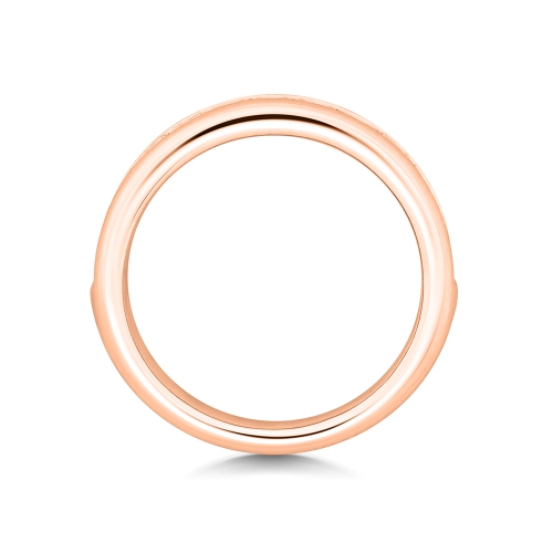Channel Setting Princess Rose Gold Half Eternity Diamond Rings