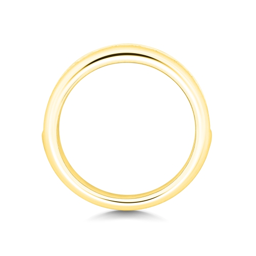 Channel Setting Princess Yellow Gold Half Eternity Diamond Rings