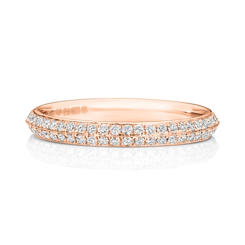 4 Prong Round Rose Gold Glimmerradiance Eternity Engagement Rings