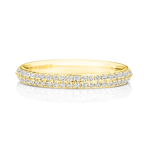 4 Prong Round Yellow Gold Glimmerradiance Eternity Engagement Rings