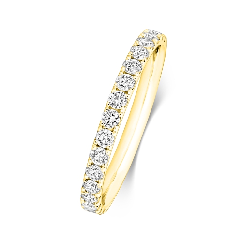4 Prong Round Yellow Gold Infinitetrail Eternity Diamond Rings