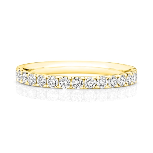 4 Prong Round Yellow Gold Infinitetrail Eternity Diamond Rings