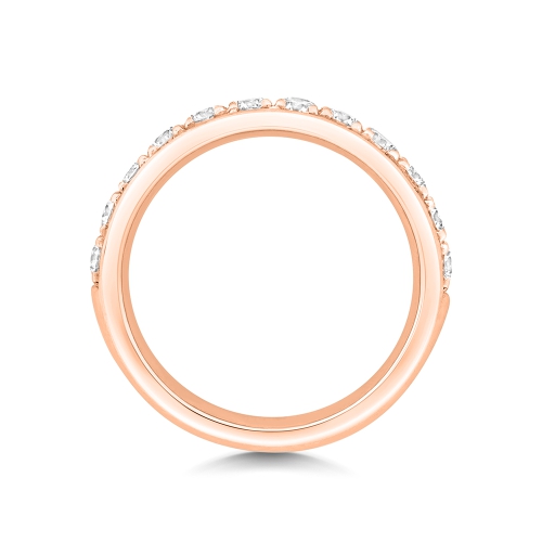 4 Prong Round Rose Gold Whisperhalfband Eternity Diamond Rings