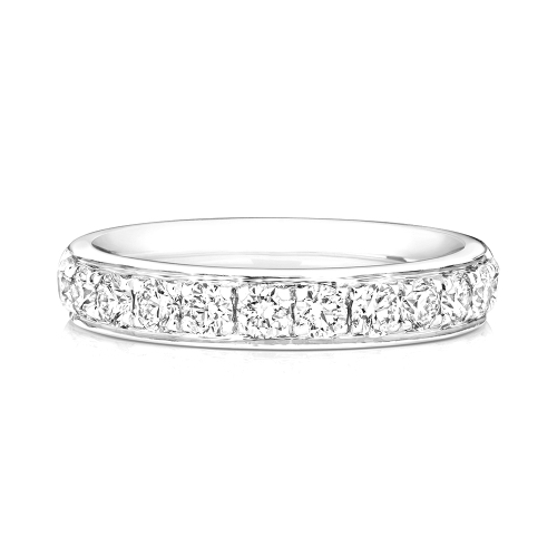 4 Prong Round Whisperhalfband Half Eternity Diamond Rings