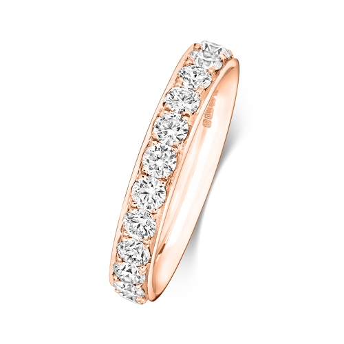 4 Prong Round Rose Gold Adorned Eternity Engagement Rings