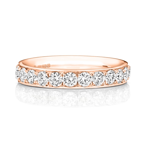 4 Prong Round Rose Gold Adorned Eternity Engagement Rings