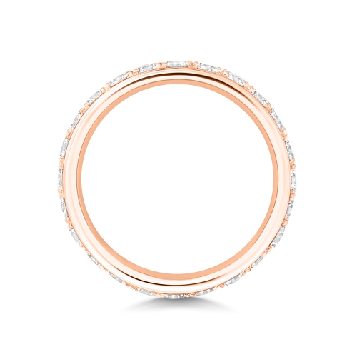 4 Prong Round Rose Gold Adorned Eternity Engagement Rings