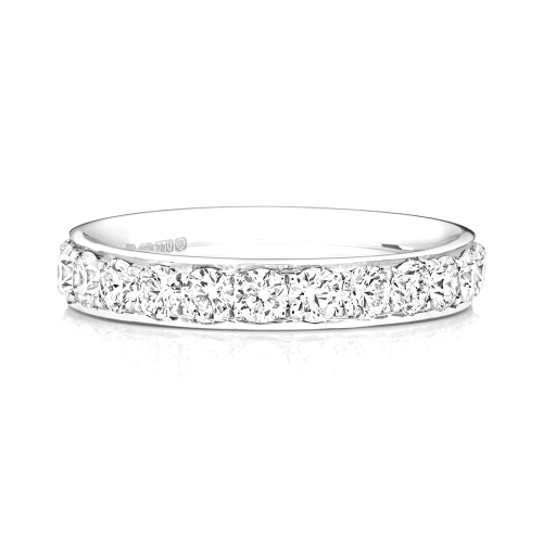 4 Prong Round Adorned Full Eternity Engagement Rings