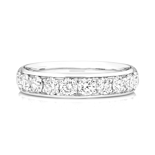 4 Prong Round Radiantflow Half Eternity Diamond Rings