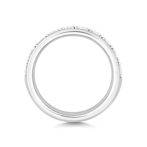 4 Prong Round Radiantflow Half Eternity Diamond Rings