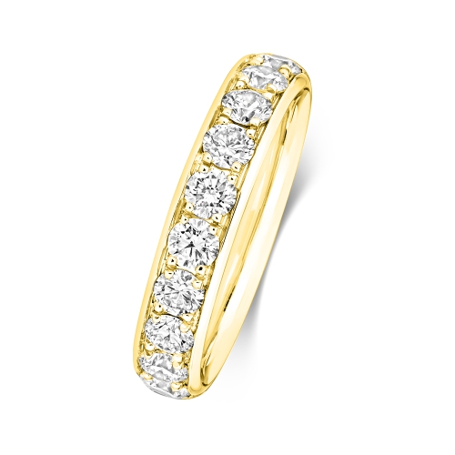 4 Prong Round Yellow Gold Radiantflow Eternity Diamond Rings
