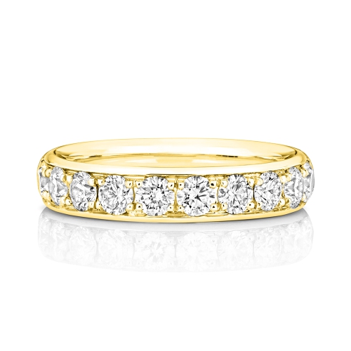 4 Prong Round Yellow Gold Radiantflow Eternity Diamond Rings