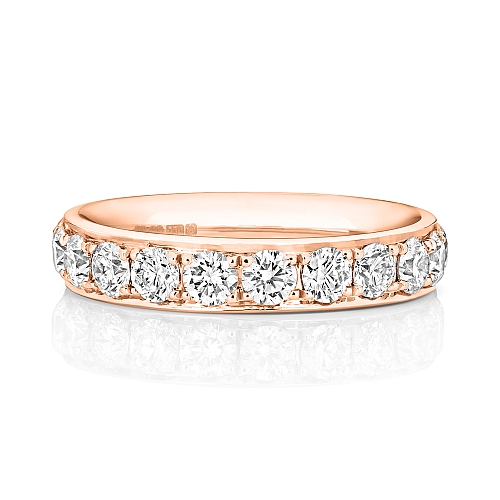 4 Prong Round Rose Gold Aurapulse Eternity Diamond Rings