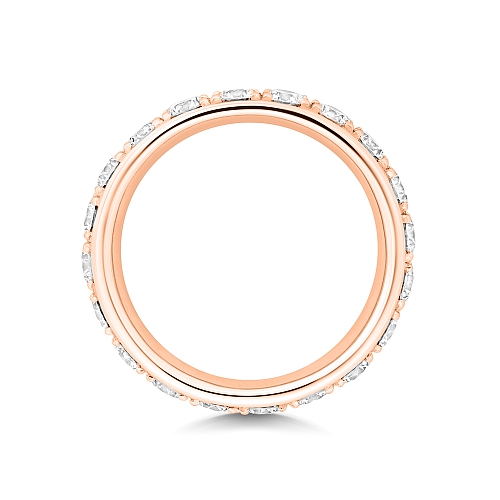 4 Prong Round Rose Gold Aurapulse Eternity Diamond Rings