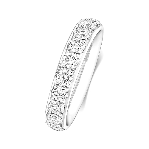 4 Prong Round Aurapulse Moissanite Eternity Diamond Rings