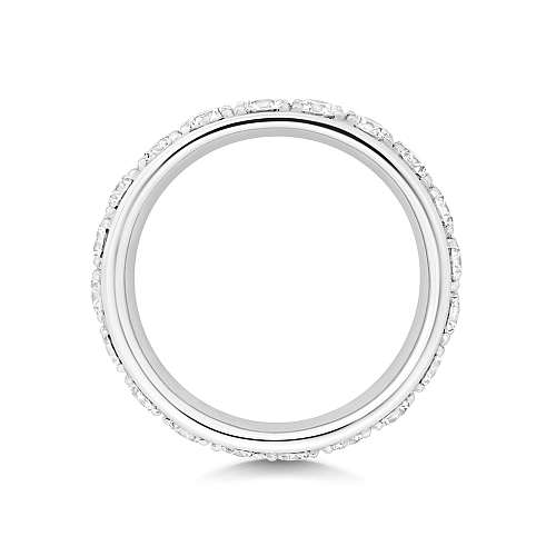 4 Prong Round Aurapulse Moissanite Eternity Diamond Rings