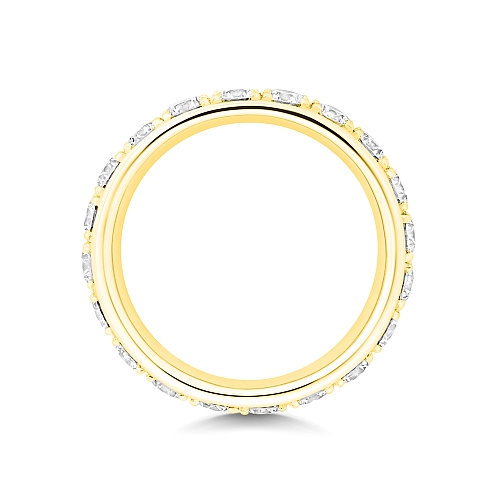 4 Prong Round Yellow Gold Aurapulse Eternity Diamond Rings