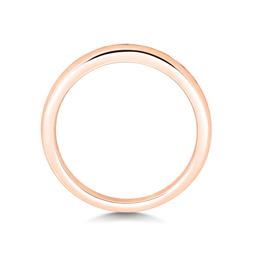 Channel Setting Round Rose Gold Opalescence Eternity Diamond Rings
