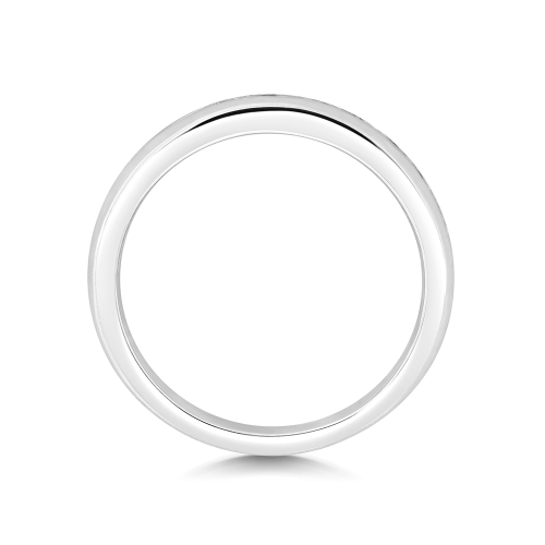 Channel Setting Round Opalescence Moissanite Eternity Diamond Rings