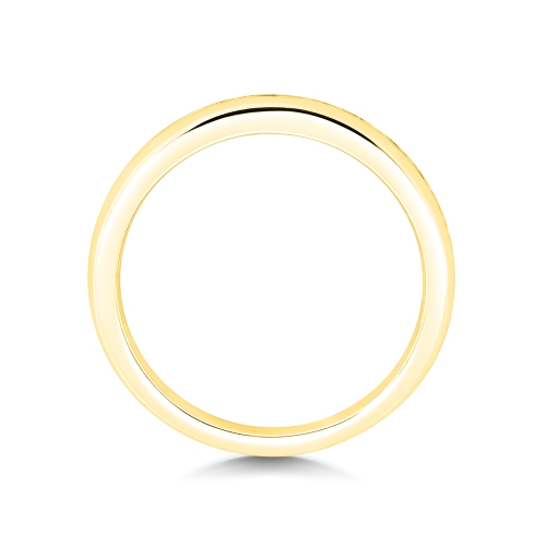 Channel Setting Round Yellow Gold Opalescence Eternity Diamond Rings