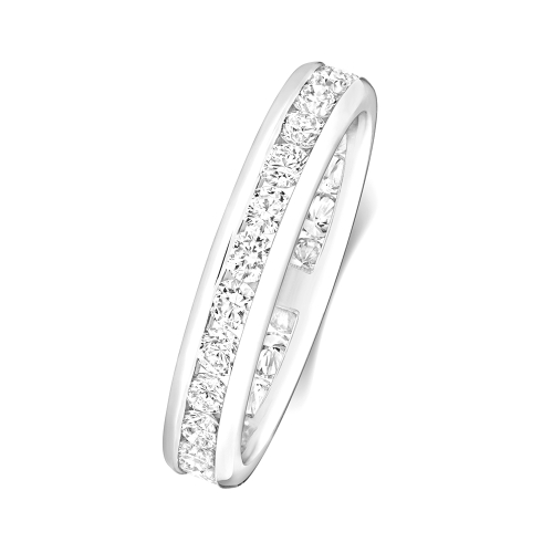 Channel Setting Round Whisperradiance Full Eternity Diamond Rings
