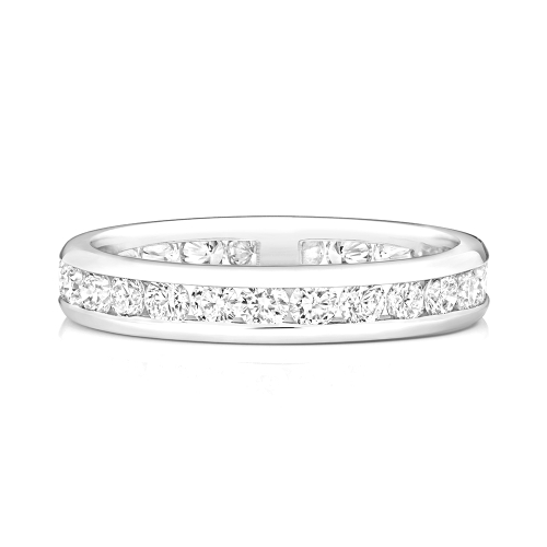 Channel Setting Round Whisperradiance Full Eternity Diamond Rings