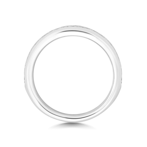 Channel Setting Round Faceted Half Eternity Engagement Rings