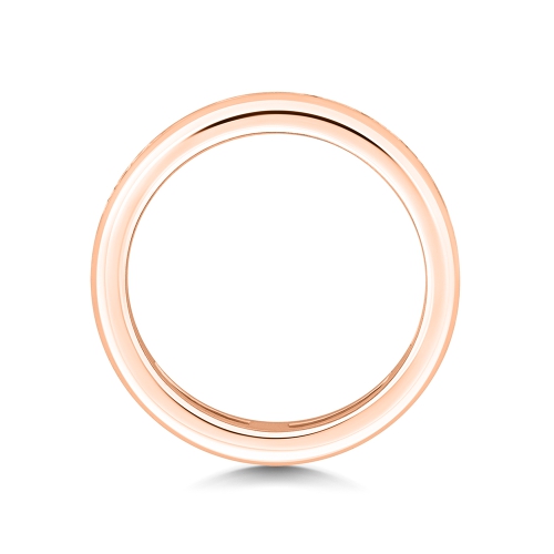 Channel Setting Round Rose Gold Marvel Eternity Diamond Rings