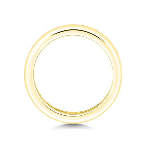 Channel Setting Round Yellow Gold Marvel Eternity Diamond Rings