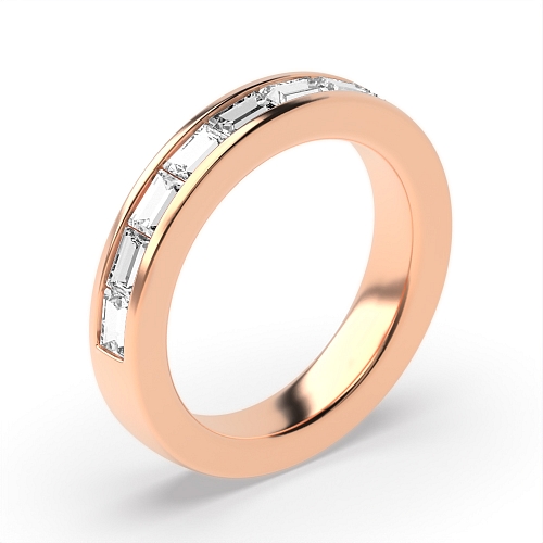 Channel Setting Baguette Rose Gold Luminousflow Eternity Diamond Rings