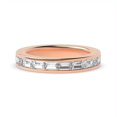Channel Setting Baguette Rose Gold Luminousflow Eternity Diamond Rings